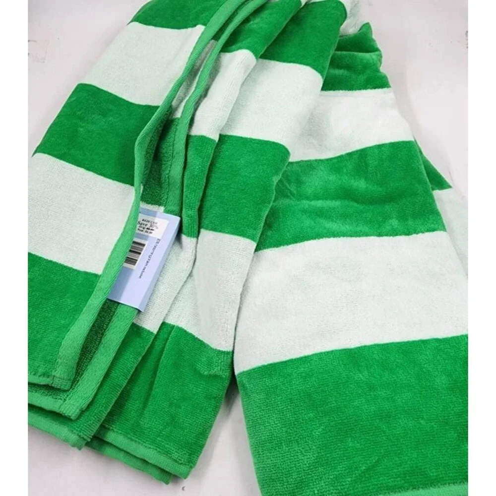 Aqua Striped Woven Beach Towel Unisex One Size Island Green